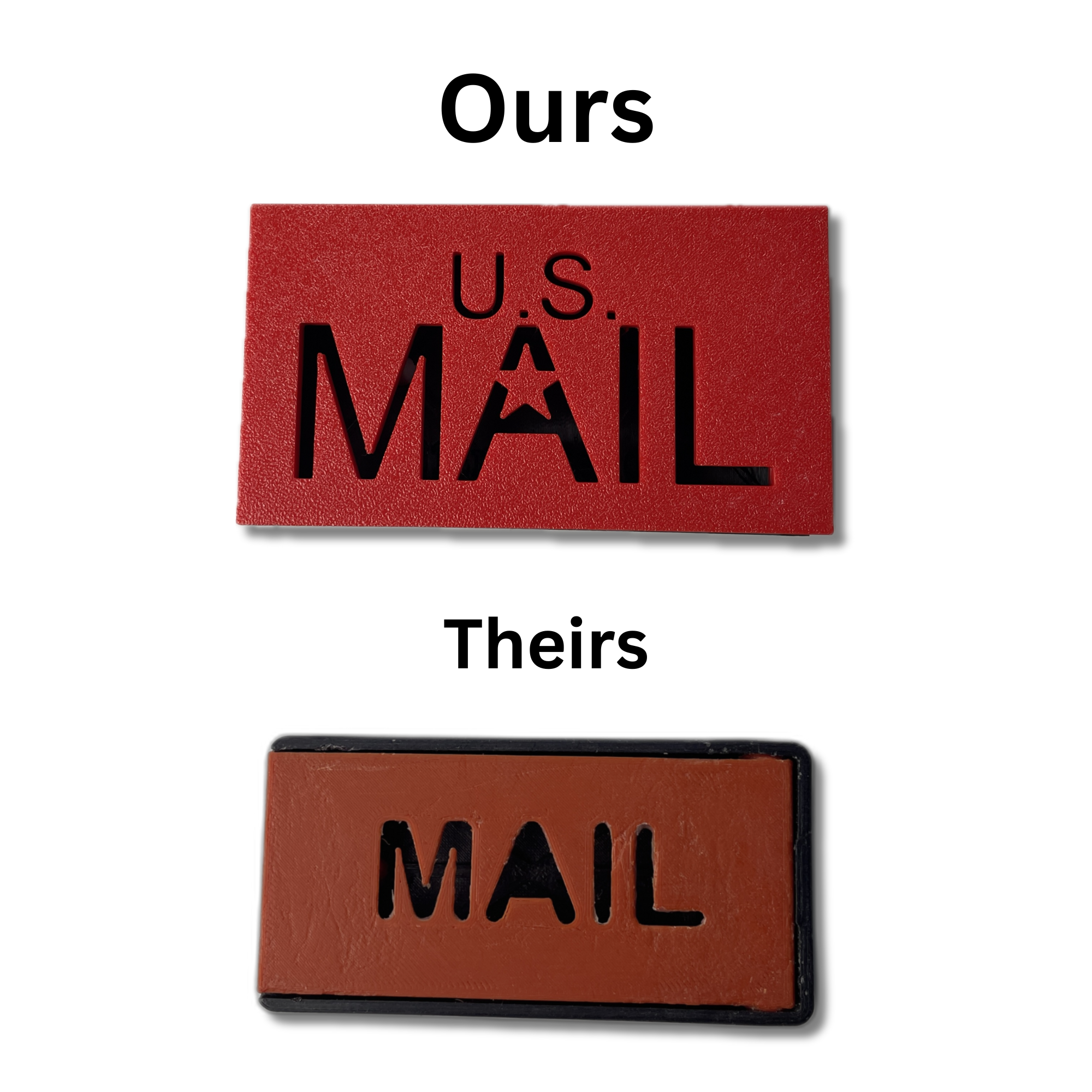 Product comparison of ours vs theirs.